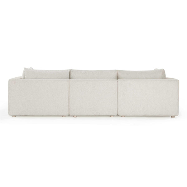 TOV Furniture Hangover 4-Piece Cream Outdoor Modular Sectional - Stylish, Durable Seating for Ultimate Relaxation TOV-O54451