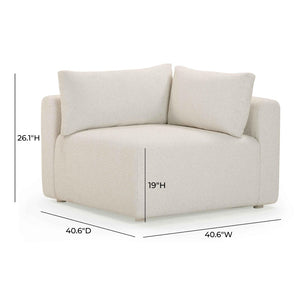 TOV Furniture Hangover Cream Modular Outdoor Corner Chair - Stylish, Comfortable & Durable for Luxe Outdoor Spaces TOV-O54452