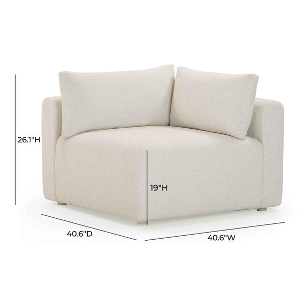 TOV Furniture Hangover Cream Modular Outdoor Corner Chair - Stylish, Comfortable & Durable for Luxe Outdoor Spaces TOV-O54452