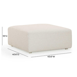 TOV Furniture Hangover Cream Outdoor Ottoman - Versatile, Stylish Seating for Patios, Decks & Poolside Relaxation TOV-O54454