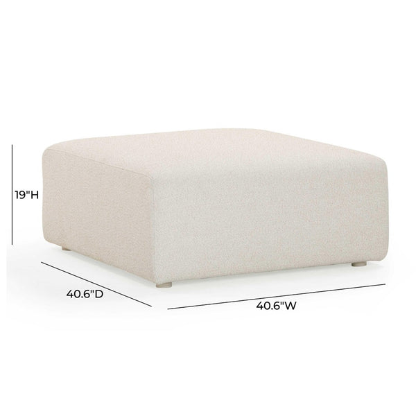 TOV Furniture Hangover Cream Outdoor Ottoman - Versatile, Stylish Seating for Patios, Decks & Poolside Relaxation TOV-O54454