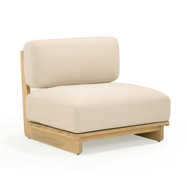 TOV Furniture Reavan Cream Outdoor Lounge Chair – Plush Cushions & Durable Eucalyptus for Stylish Relaxation TOV-O54455