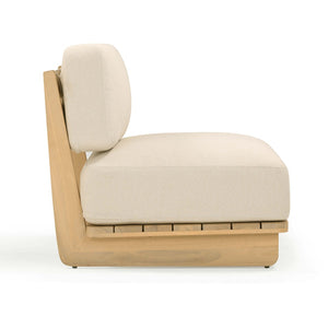 TOV Furniture Reavan Cream Outdoor Lounge Chair – Plush Cushions & Durable Eucalyptus for Stylish Relaxation TOV-O54455