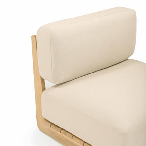 TOV Furniture Reavan Cream Outdoor Lounge Chair – Plush Cushions & Durable Eucalyptus for Stylish Relaxation TOV-O54455
