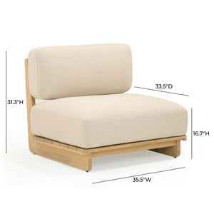 TOV Furniture Reavan Cream Outdoor Lounge Chair – Plush Cushions & Durable Eucalyptus for Stylish Relaxation TOV-O54455