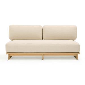 TOV Furniture Reavan 67" Cream Outdoor Lounge Sofa – Stylish Eucalyptus Frame with Weather-Ready Cushions TOV-O54456