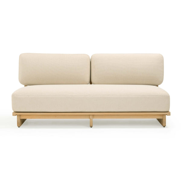 TOV Furniture Reavan 67" Cream Outdoor Lounge Sofa – Stylish Eucalyptus Frame with Weather-Ready Cushions TOV-O54456