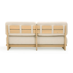 TOV Furniture Reavan 67" Cream Outdoor Lounge Sofa – Stylish Eucalyptus Frame with Weather-Ready Cushions TOV-O54456