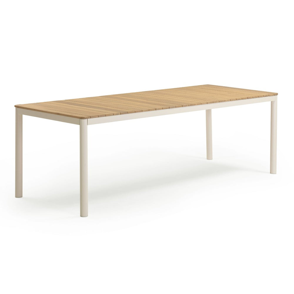 TOV Furniture Sardinia 95" Light Teak Outdoor Rectangular Dining Table - Stylish, Weather-Resistant & Durable Design TOV-O54460
