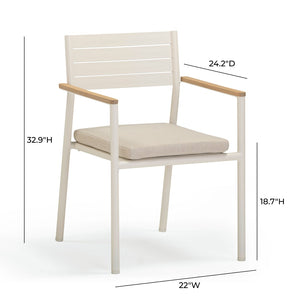 TOV Furniture Sardinia Cream Outdoor Dining Chairs Set of 2 - Elegant, Durable, Art-Deco Style for Your Patio TOV-O54461