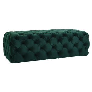 TOV Furniture Kaylee 49" Velvet Ottoman - Luxurious Deep Button Tufted Design for Living Room Comfort & Style Green TOV-O66