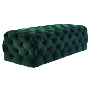 TOV Furniture Kaylee 49" Velvet Ottoman - Luxurious Deep Button Tufted Design for Living Room Comfort & Style Green TOV-O66