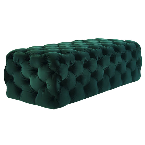 TOV Furniture Kaylee 49" Velvet Ottoman - Luxurious Deep Button Tufted Design for Living Room Comfort & Style Green TOV-O66