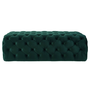 TOV Furniture Kaylee 49" Velvet Ottoman - Luxurious Deep Button Tufted Design for Living Room Comfort & Style Green TOV-O66