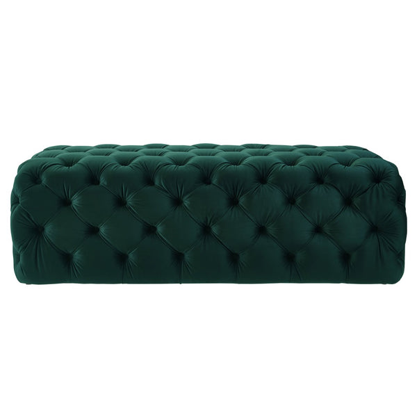 TOV Furniture Kaylee 49" Velvet Ottoman - Luxurious Deep Button Tufted Design for Living Room Comfort & Style Green TOV-O66