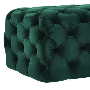 TOV Furniture Kaylee 49" Velvet Ottoman - Luxurious Deep Button Tufted Design for Living Room Comfort & Style Green TOV-O66