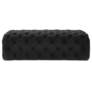 TOV Furniture Kaylee 49" Velvet Ottoman - Luxurious Deep Button Tufted Design for Living Room Comfort & Style Black TOV-O67