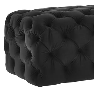 TOV Furniture Kaylee 49" Velvet Ottoman - Luxurious Deep Button Tufted Design for Living Room Comfort & Style Black TOV-O67