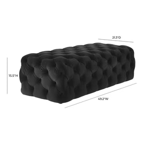 TOV Furniture Kaylee 49" Velvet Ottoman - Luxurious Deep Button Tufted Design for Living Room Comfort & Style Black TOV-O67