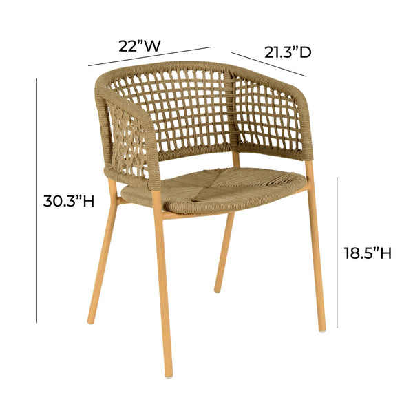 Niel Natural Oak Finish Outdoor Dining Chair TOV-O68780 TOV Furniture