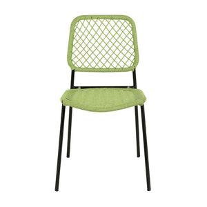 TOV Furniture Lucy Stackable Outdoor Dining Chair – Stylish Green Corded Design for Alfresco Comfort & Durability TOV-O68781