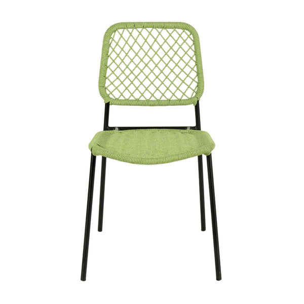 TOV Furniture Lucy Stackable Outdoor Dining Chair – Stylish Green Corded Design for Alfresco Comfort & Durability TOV-O68781