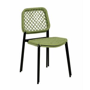 TOV Furniture Lucy Stackable Outdoor Dining Chair – Stylish Green Corded Design for Alfresco Comfort & Durability TOV-O68781