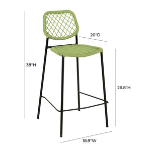 TOV Furniture Lucy Dyed Cord Outdoor Counter Stool - Stylish, Weather-Resistant Seating for Alfresco Dining & Fun TOV-O68783