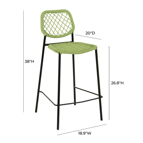 TOV Furniture Lucy Dyed Cord Outdoor Counter Stool - Stylish, Weather-Resistant Seating for Alfresco Dining & Fun TOV-O68783