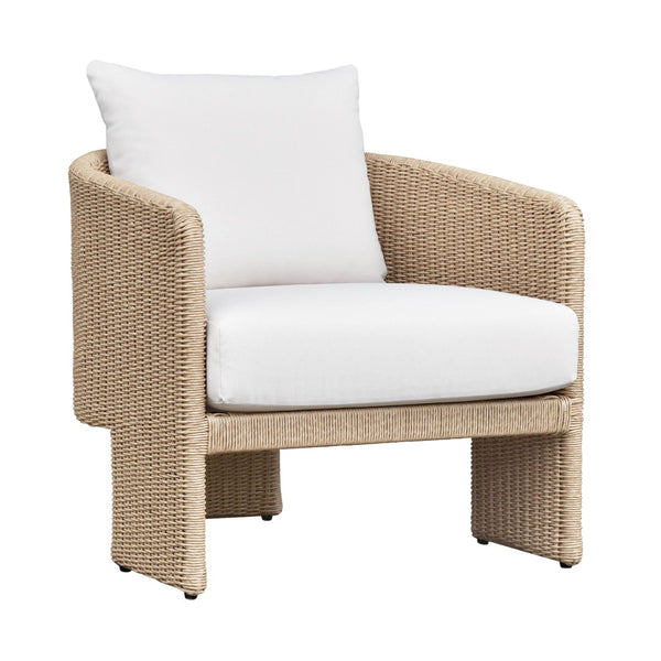TOV Furniture Alexa Rattan Outdoor Armchair - Stylish, Weather-Resistant Performance Fabric for Ultimate Comfort Cream TOV-O68809
