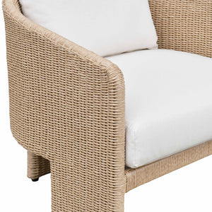 TOV Furniture Alexa Rattan Outdoor Armchair - Stylish, Weather-Resistant Performance Fabric for Ultimate Comfort Cream TOV-O68809