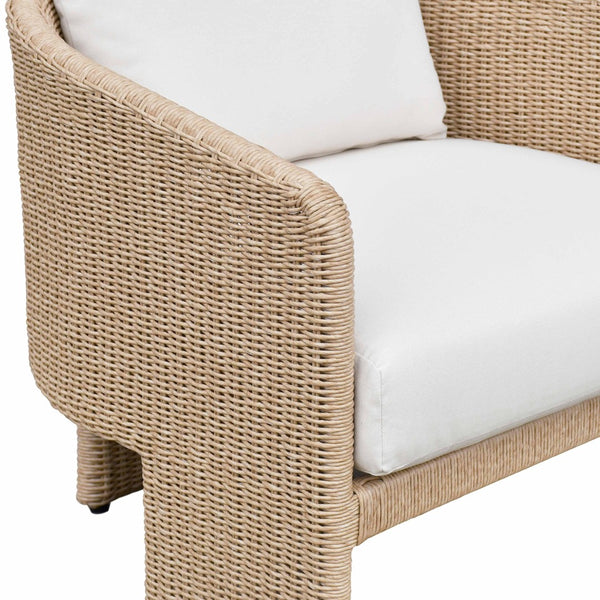 TOV Furniture Alexa Rattan Outdoor Armchair - Stylish, Weather-Resistant Performance Fabric for Ultimate Comfort Cream TOV-O68809