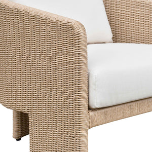 TOV Furniture Alexa Rattan Outdoor Armchair - Stylish, Weather-Resistant Performance Fabric for Ultimate Comfort Cream TOV-O68809