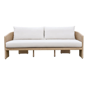 TOV Furniture Alexa 80" Rattan Outdoor Sofa - Stylish, Weather-Resistant Design for Ultimate Comfort and Durability Cream TOV-O68810