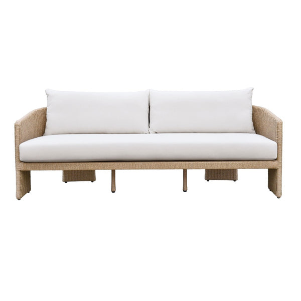 TOV Furniture Alexa 80" Rattan Outdoor Sofa - Stylish, Weather-Resistant Design for Ultimate Comfort and Durability Cream TOV-O68810