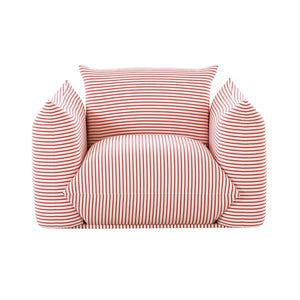 TOV Furniture Saint Tropez Striped Stuffed Armchair - Stylish Indoor/Outdoor Seating for Comfort and Durability Red TOV-O68848