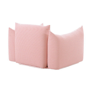Saint Tropez Pearl and Red Striped Stuffed Outdoor Armchair TOV-O68848 TOV Furniture