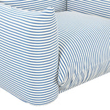 Saint Tropez Pearl and Blue Striped Stuffed Outdoor Armchair TOV-O68849 TOV Furniture