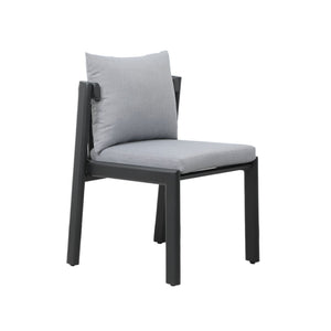 TOV Furniture Nancy Outdoor Dining Chair - Modern Elegance with Durable Aluminum Frame & Comfortable Design for Patios Grey TOV-O68853