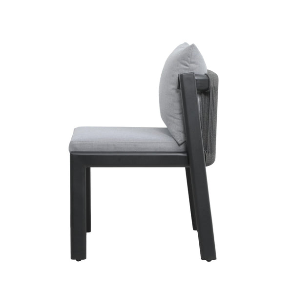 TOV Furniture Nancy Outdoor Dining Chair - Modern Elegance with Durable Aluminum Frame & Comfortable Design for Patios Grey TOV-O68853