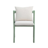 Nancy Mint Green and Cream Outdoor Dining Chair TOV-O68854 TOV Furniture