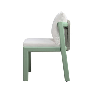 TOV Furniture Nancy Outdoor Dining Chair - Modern Elegance with Durable Aluminum Frame & Comfortable Design for Patios Green TOV-O68854