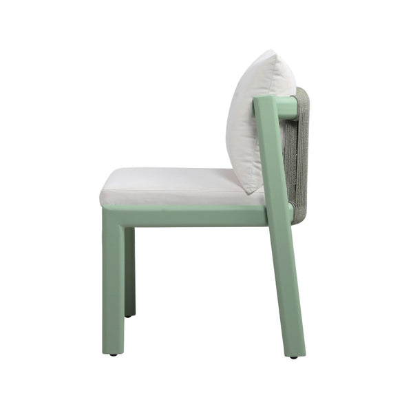 TOV Furniture Nancy Outdoor Dining Chair - Modern Elegance with Durable Aluminum Frame & Comfortable Design for Patios Green TOV-O68854