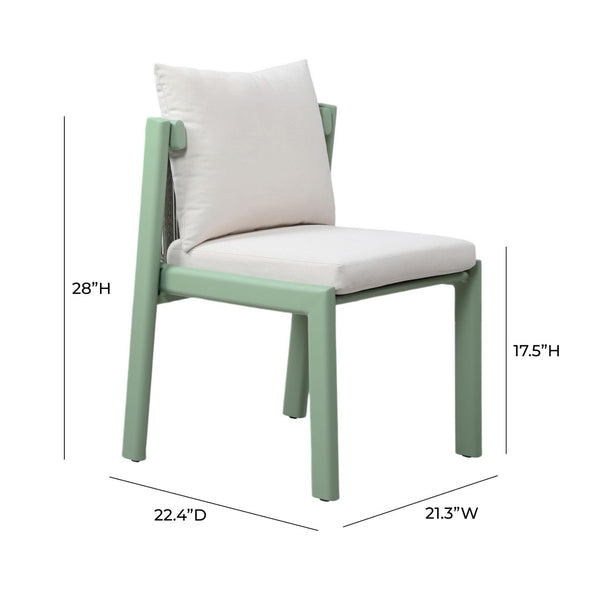 TOV Furniture Nancy Outdoor Dining Chair - Modern Elegance with Durable Aluminum Frame & Comfortable Design for Patios Green TOV-O68854