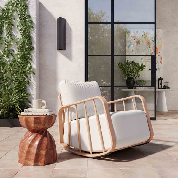 TOV Furniture Violette Outdoor Rocking Chair - Chic, Portable & Weather-Resistant for Stylish Relaxation Anywhere! Terracotta TOV-O68855