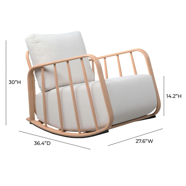TOV Furniture Violette Outdoor Rocking Chair - Chic, Portable & Weather-Resistant for Stylish Relaxation Anywhere! Terracotta TOV-O68855