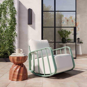 TOV Furniture Violette Outdoor Rocking Chair - Chic, Portable & Weather-Resistant for Stylish Relaxation Anywhere! Mint Green TOV-O68856