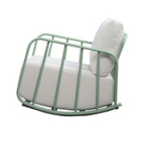 Violette Mint Green and Cream Outdoor Rocking Chair TOV-O68856 TOV Furniture