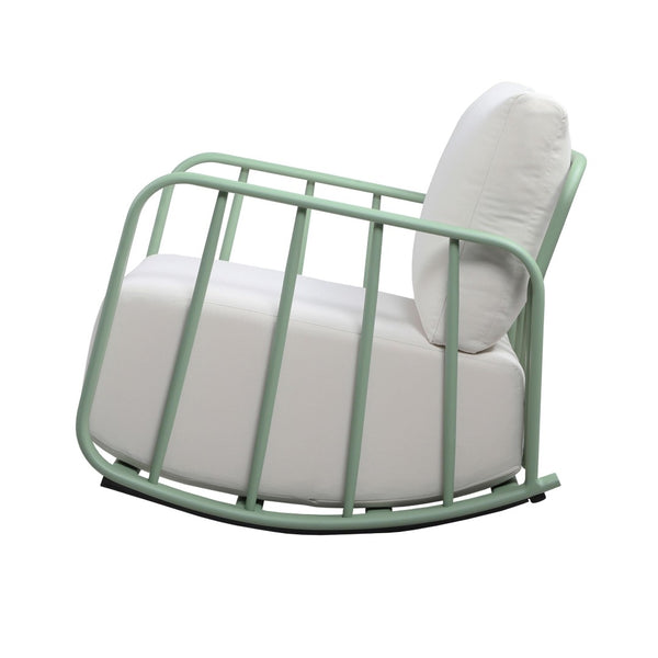 TOV Furniture Violette Outdoor Rocking Chair - Chic, Portable & Weather-Resistant for Stylish Relaxation Anywhere! Mint Green TOV-O68856