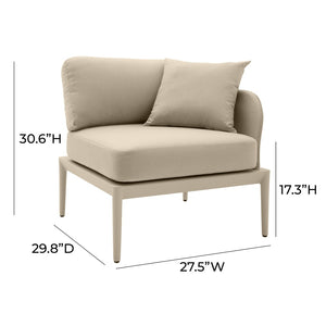 TOV Furniture Kapri Modular Outdoor Corner Chair - Versatile, Weather-Resistant Seating for Stylish Patios and Lounges Taupe / RAF TOV-O68890